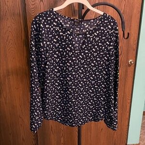 Forever 21 Navy and White Polka Dot Blouse